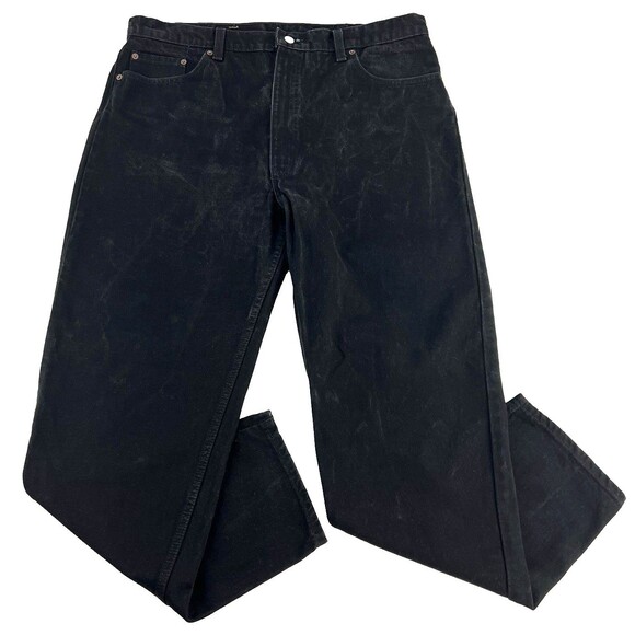 VTG 1994 Levis 550 Red Tab Black Made In USA Relaxed Fit Tapered Leg Mens 40x32 - Picture 1 of 12